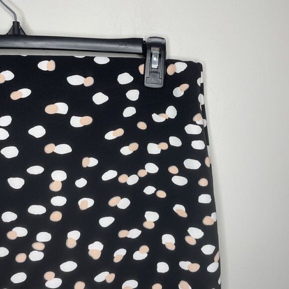 PHILOSOPHY Skirt Womens 12 Black Dot print Straight Stretch Rear Slit Career - Picture 2 of 8